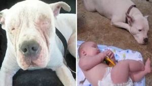 Read more about the article Rejected puppy by everyone is rescued and becomes a nanny to a beautiful baby